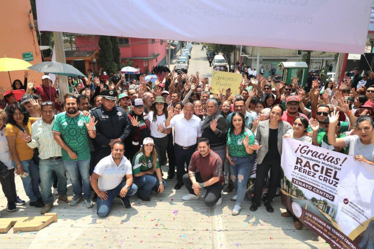 RACIEL PÉREZ CRUZ ENTREGA LA REHABILITACIÓN CON CONCRETO HIDRÁULICO DE LA CALLE NEZAHUALCÓYOTL EN EL TENAYO CENTRO